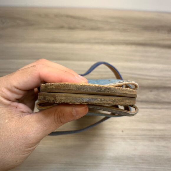 Frye and Co Womens Evie Slip On Sandals Flat Slide 3 Straps Casual Blue Size 11M - Picture 5 of 9